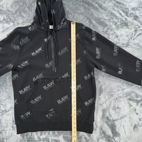 RAW Rolling Papers Hoodie Men L All Over Print Hip Hop Rap Weed Stash Skateboard - Picture 6 of 8